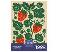 Rompecabezas De 1000 Piezas para Adultos Strawberry Plant Illustration Rompecabezas para Adultos Juguetes Antiestrés Decoración del Hogar Regalos para Amigos Y Familiares 52x38cm/1000pcs