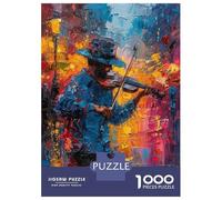 Rompecabezas De 1000 Piezas para Adultos Street Musician with Violin Rompecabezas Práctico Juego Decoración del Hogar Cumpleaños Y Navidad 52x38cm/1000pcs