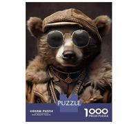 Rompecabezas De 1000 Piezas para Adultos Stylish Bear with Gold Chains Rompecabezas para Adultos Juguetes Antiestrés Patrón De Montaje Oferta como Regalo para Toda La Familia 52x38cm/1000pcs