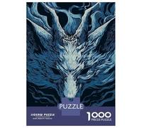 Rompecabezas De 1000 Piezas para Adultos Stylized Blue Wolf Head Illustration Rompecabezas para Adultos Juego De Ingenio Desafío Difícil Desafiante De Completar 38x26cm/1000pcs