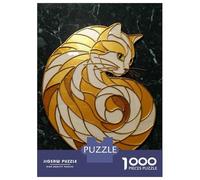Rompecabezas De 1000 Piezas para Adultos Stylized Cat Art Glass Rompecabezas para Adolescentes Juego Práctico Desafío Difícil Regalo De Cumpleaños, Regalos, 70x50cm/1000pcs