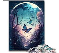 Rompecabezas de 1000 Piezas para Adultos Sueño de Mariposa de Madera, Mayores de 14 años, 50x75cm, Juego de ingenio para Adolescentes, Fiestas