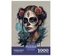 Rompecabezas De 1000 Piezas para Adultos Sugar Skull Woman Rompecabezas para Adultos Juguetes Antiestrés Decoración Perfecta Cumpleaños Y Navidad 70x50cm/1000pcs