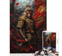 Rompecabezas de 1000 Piezas para Adultos Sun Wukong el Rey Mono Juego práctico desafío difícil Juguetes de decoración para el hogar Regalo de cumpleaños obsequios (50x75cm)