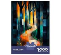 Rompecabezas De 1000 Piezas Para Adultos Sunny Path Inspired by August Macke - Geometric Abstract Landscape Art Rompecabezas Para Adultos Juego De Ingenio Decoración Perfecta Regalos De Cumpleaños Y Ú