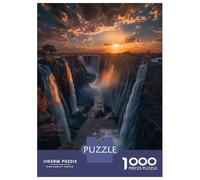 Rompecabezas De 1000 Piezas para Adultos Sunset at Victoria Falls Rompecabezas para Adultos Juego Práctico Decoración del Hogar Difícil Y Desafiante 52x38cm/1000pcs