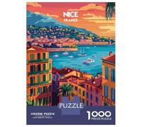 Rompecabezas De 1000 Piezas para Adultos Sunset in Nice Rompecabezas para Adultos Juguetes Antiestrés Vacaciones En Casa Matar El Tiempo Desafiante De Completar 70x50cm/1000pcs