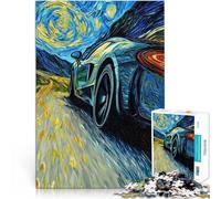 Rompecabezas de 1000 Piezas para Adultos Superdeportivo de Noche Estrellada Hecho de cartón para Mayores de 14 años Juego de Rompecabezas Ofrecido como Regalo para Toda la Familia. tamaño：26x38cm