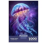 Rompecabezas De 1000 Piezas para Adultos Surreal Jellyfish with Forest and Galaxy Rompecabezas para Adultos Juegos De Relajación Regalos para Mujeres Desafío Educativo 70x50cm/1000pcs