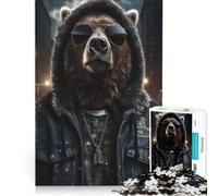 Rompecabezas de 1000 Piezas para Adultos Swag Grizzly Bear Juego Imposible Desafío difícil Fortalecer el Amor Entre Parejas 38x52cm