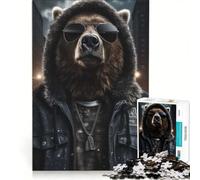 Rompecabezas de 1000 Piezas para Adultos Swag Grizzly Bear Juegos relajantes para Entrenar la Mente y Las Manos cumpleaños y Navidad 50x75cm