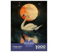 Rompecabezas De 1000 Piezas para Adultos Swan and Moon Rompecabezas De Juguete Decoración De Pared Una Obra De Arte Cumpleaños Y Navidad 38x26cm/1000pcs