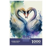 Rompecabezas De 1000 Piezas para Adultos Swan Heart Rompecabezas Práctico Juego Decoración del Hogar Cumpleaños Y Navidad 38x26cm/1000pcs