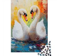 Rompecabezas De 1000 Piezas para Adultos Swan Love Painting Artwork-1 Rompecabezas para Adultos Juego De Ingenio Una Obra De Arte Interacción Entre Padres E Hijos 38x26cm/1000pcs