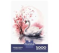 Rompecabezas De 1000 Piezas para Adultos Swan Watercolor Rompecabezas Juego De Ingenio Una Obra De Arte Cumpleaños Y Navidad 70x50cm/1000pcs