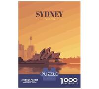 Rompecabezas De 1000 Piezas Para Adultos Sydney, Australia Skyline Illustration Rompecabezas Para Adultos Juegos De Relajación Para La Diversión Familiar Interacción Entre Padres E Hijos 38x26cm/1000p