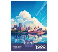 Rompecabezas De 1000 Piezas para Adultos Sydney Opera House Skyline Rompecabezas para Adultos Juegos De Relajación Regalos para Mujeres Desafío Educativo 70x50cm/1000pcs
