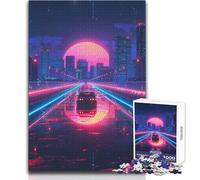 Rompecabezas de 1000 Piezas para Adultos Synthwave Journey Relájate Durante el Tiempo Libre Juguete Entrelazado sin Costuras de Corte Limpio Tamaño 38x52cm