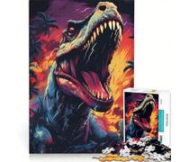 Rompecabezas de 1000 Piezas para Adultos T-Rex en la era jurásica Juego Imposible Decoración para el hogar Regalo Ideal para Toda la Familia 50x75cm