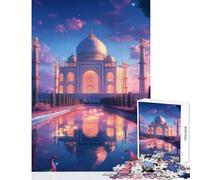 Rompecabezas de 1000 Piezas para Adultos Taj Mahal al Atardecer Juguete para decoración de Pared Obra de Arte Regalo Juego práctico Mejora el Amor Entre Parejas tamaño 38x26cm
