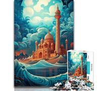 Rompecabezas de 1000 Piezas para Adultos Taj Mahal navegando sobre Las Olas para Adolescentes 1000, Toda la Familia para niños de 14 años y Mayores 50x75cm
