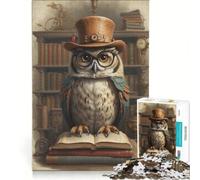 Rompecabezas de 1000 Piezas para Adultos Tan Sabio como un búho Steampunk, Juguete Educativo, desafío exigente, colección de Artistas, Bellas Artes 38x26cm