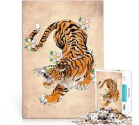 Rompecabezas de 1000 Piezas para Adultos Tatuaje de Tigre japonés Matar el Tiempo en Vacaciones en casa Regalos de Amigo Secreto 50x70cm
