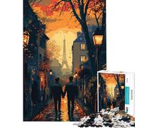 Rompecabezas de 1000 Piezas para Adultos temática de Romance Parisino Juguetes adictivos para Cultivar la Paciencia Juego práctico Decoración del hogar Regalos de cumpleaños (tamaño 50x75cm)