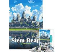 Rompecabezas de 1000 Piezas para Adultos Templo de Angkor Wat Siem Reap Juguetes adictivos para Cultivar la Paciencia Juego Educativo Actividades Familiares Obra de Arte Regalo Ideal (Tamaño 50x75cm)