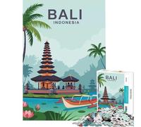 Rompecabezas de 1000 Piezas para Adultos Templo de Bali Indonesia Juguetes de Viaje Juegos educativos Juegos Divertidos Un desafío difícil Regalos para Mujeres y Hombres (tamaño 75x50cm)