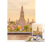 Rompecabezas de 1000 Piezas para Adultos Templo de Bangkok Tailandia Juguete Educativo Grandes Regalos y Juguetes Juego Educativo Lista de Deseos con Papá Noel tamaño 50x75cm