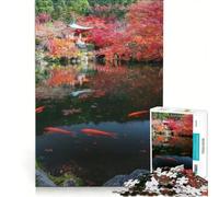 Rompecabezas de 1000 Piezas para Adultos Templo de Kioto Japón Otoño Juego Familiar difícil y desafiante Regalo de cumpleaños y único 50x75cm