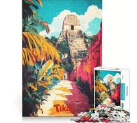 Rompecabezas de 1000 Piezas para Adultos Templo de Tikal Guatemala Juego de ingenio Actividades Familiares cumpleaños y Navidad 38x26cm