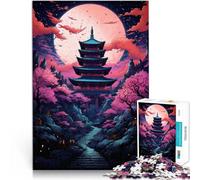 Rompecabezas de 1000 piezas para adultos templos en Japón, divertidos juegos de 19.7 x 29.5 pulgadas, regalos secretos de Papá Noel, adecuados para adolescentes de 14 años en adelante