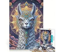 Rompecabezas de 1000 Piezas para Adultos Terapia artística con diseño de Llama Juegos Divertidos interacción Entre Padres e Hijos Cada Pieza es única 50x75cm
