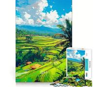 Rompecabezas de 1000 Piezas para Adultos Terrazas de arroz de Bali,Borde Limpio,Juego de Desarrollo cognitivo,Juego Lento,diversión Festiva,Regalo de Ocio (50x75cm)