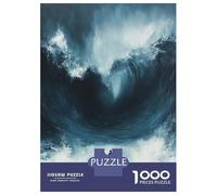 Rompecabezas De 1000 Piezas para Adultos Thalassophobia Man Facing Giant Wave Painting Rompecabezas De Juguete Decoración De Pared Una Obra De Arte Cumpleaños Y Navidad 52x38cm/100
