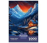Rompecabezas De 1000 Piezas para Adultos The Camping Winter Lodge Rompecabezas para Adolescentes Juego Práctico Desafío Difícil Regalo De Cumpleaños, Regalos, 38x26cm/1000pcs