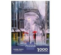 Rompecabezas De 1000 Piezas para Adultos The First Snow in Paris Rompecabezas para Adolescentes Juguetes Antiestrés Desafío Difícil Actividades Divertidas En Casa 70x50cm/1000pcs