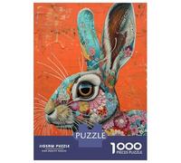 Rompecabezas De 1000 Piezas para Adultos The Floral Rabbit Rompecabezas para Adultos Juegos De Relajación Regalos para Mujeres Desafío Educativo 52x38cm/1000pcs