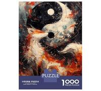 Rompecabezas De 1000 Piezas para Adultos The Fox Yin and Yang Rompecabezas para Adultos Juegos De Relajación Regalos para Mujeres Desafío Educativo 70x50cm/1000pcs
