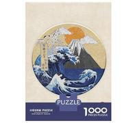 Rompecabezas De 1000 Piezas para Adultos The Great Wave of Kanagawa Rompecabezas para Adultos Juegos Familiares Que Mejoran La Memoria Interacción Entre Padres E Hijos 38x26cm/1000pcs