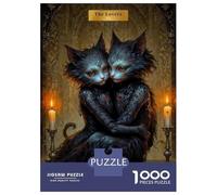 Rompecabezas De 1000 Piezas para Adultos The Lovers - Cat Tarot Card Rompecabezas Juegos Familiares Difícil Difícil Cumpleaños Y Navidad 70x50cm/1000pcs