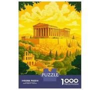 Rompecabezas De 1000 Piezas para Adultos The Parthenon at The Golden Hour Rompecabezas para Adultos Juguetes Antiestrés Vacaciones En Casa Matar El Tiempo Desafiante De Completar 70x50cm/1000pcs