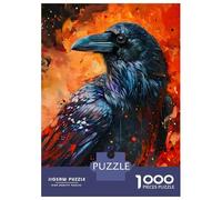 Rompecabezas De 1000 Piezas para Adultos The Raven In Flames Rompecabezas para Adultos Juguete Decoración De Pared Decoración del Hogar Interacción Entre Padres E Hijos 52x38cm/1000pcs