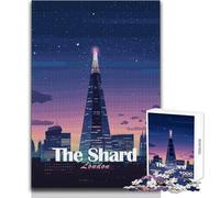 Rompecabezas de 1000 Piezas para Adultos The Shard London Pixel Art, Juegos educativos, Regalo antiestrés para cumpleaños, tamaño 50x75cm