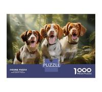 Rompecabezas De 1000 Piezas para Adultos Three Brittany Spaniel Rompecabezas para Adultos Juegos Familiares para La Diversión Familiar Regalos De Cumpleaños Y Únicos 38x26cm/1000pcs