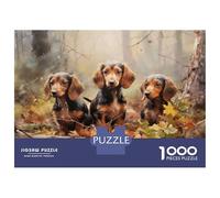 Rompecabezas De 1000 Piezas para Adultos Three Dachshunds in Forest Rompecabezas para Adultos Juegos Divertidos Análisis Y Lógica Regalos para Amigos Y Familiares 38x26cm/1000pcs