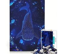 Rompecabezas de 1000 Piezas para Adultos Tiburón Ballena en un océano Profundo Estrellado Juego Imposible Desafío difícil Fortalece el Amor Entre Parejas 38x26cm