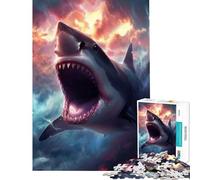 Rompecabezas de 1000 Piezas para Adultos Tiburón en una tormenta cósmica Juguetes educativos Juegos Divertidos desafío difícil Regalos para Mujeres y Hombres (tamaño 38x26cm)